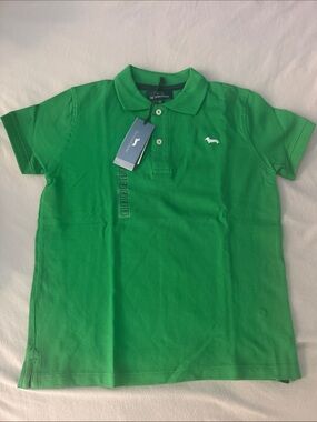 Harmont & Blaine Bright Green Polo with White Dachshund Logo